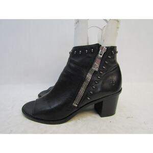FRYE Womens Size 9 M Black Leather Peep Toe Ankle Fashion Western Boots